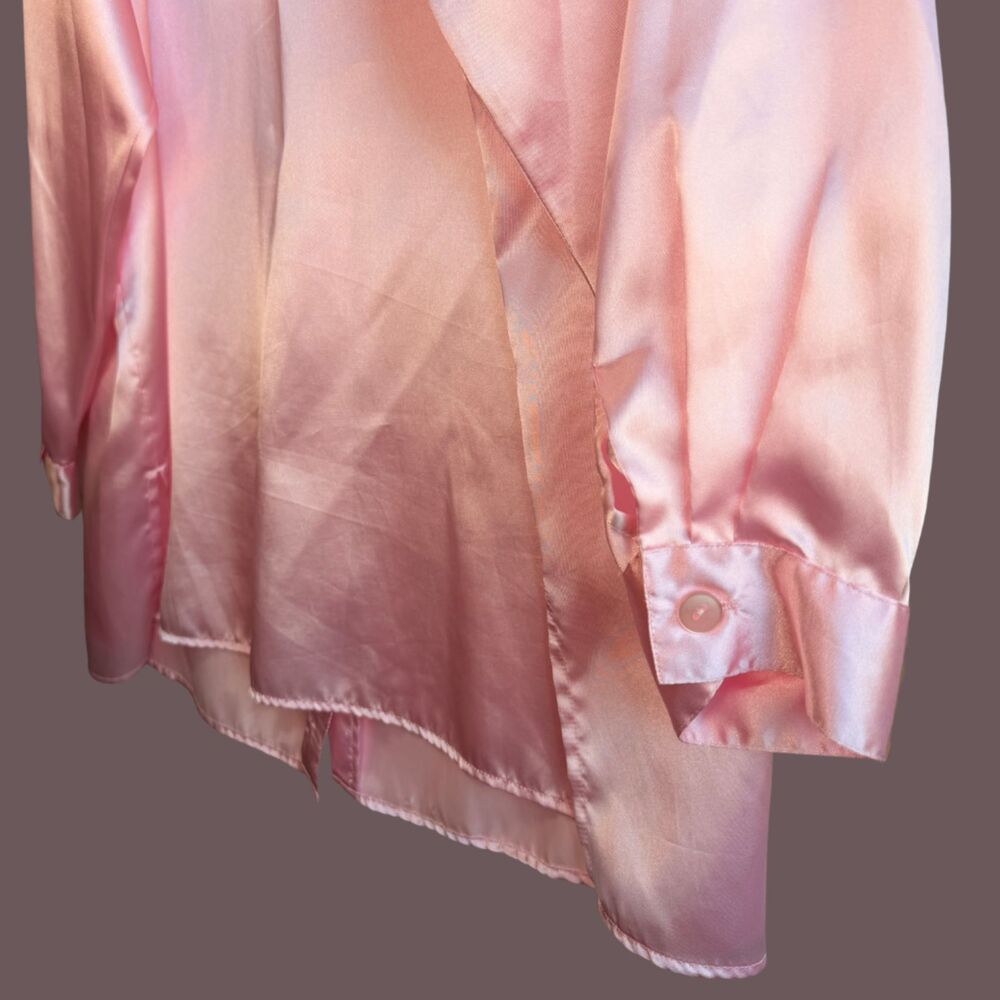 Vintage Bonjour Satin Button Down Loungewear - Picture 7 of 7